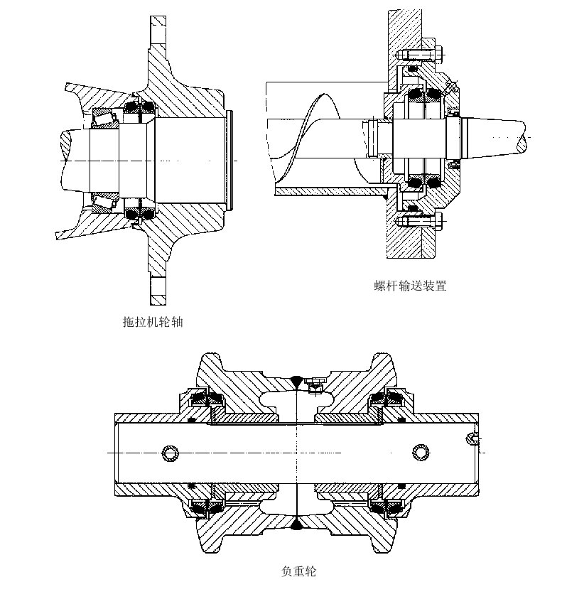 浮動油封的軸輪機(jī)械截面平面設(shè)計圖