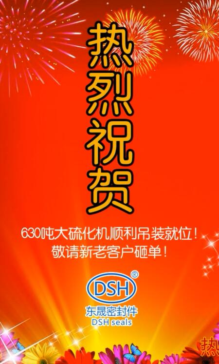 熱烈祝賀：東晟密封件630噸大硫化機(jī)順利吊裝就位！敬請新老客戶砸單！